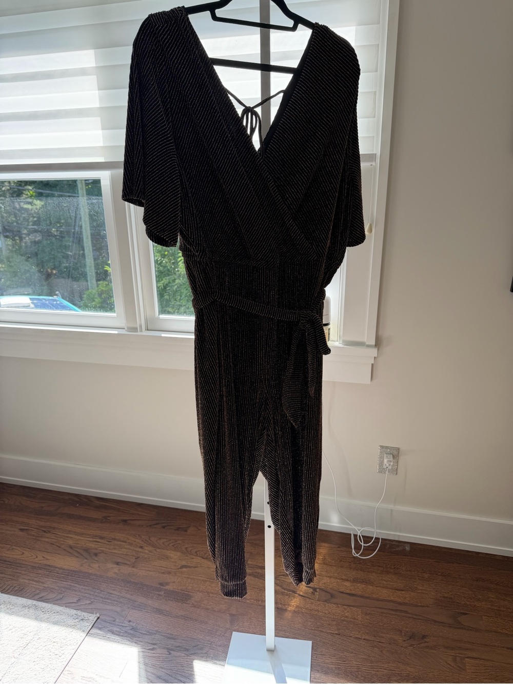 Torrid Black & Gold Stripe Jumpsuit, Size 3